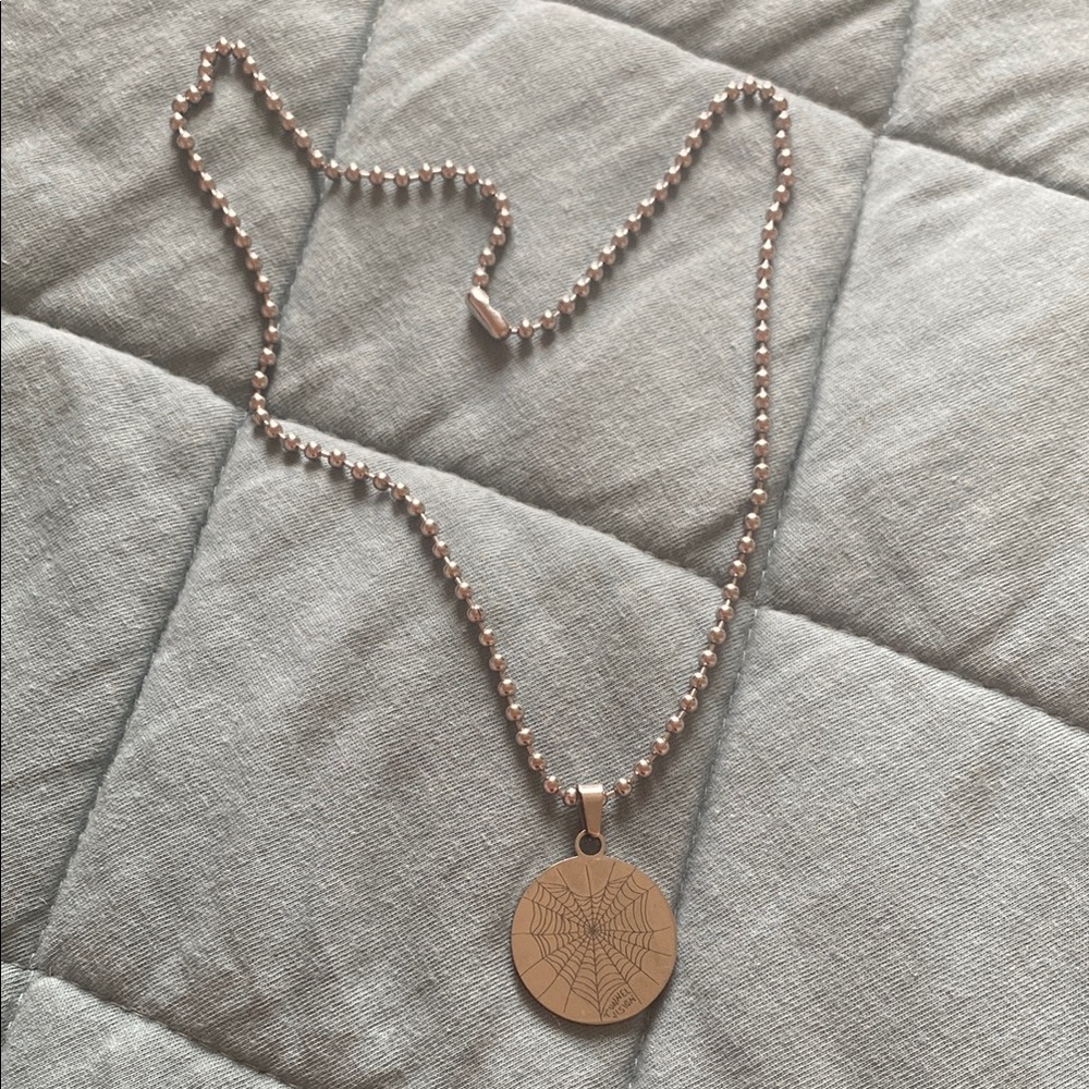 Tunnel Vision Heart Web Ball Chain Charm Necklace 🖤🕸️